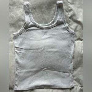 Abercrombie Kids White Cropped Crew Neck Tank Top Kids 15/16